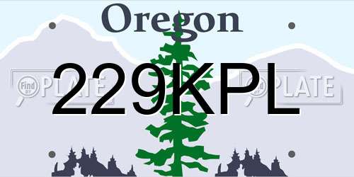 229KPL Oregon License Plate