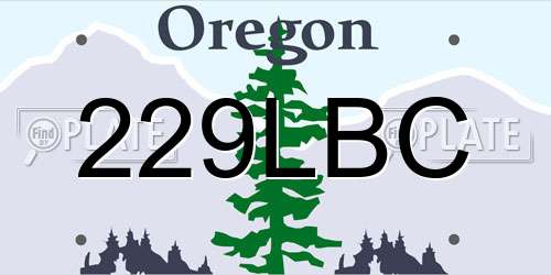 229LBC Oregon License Plate