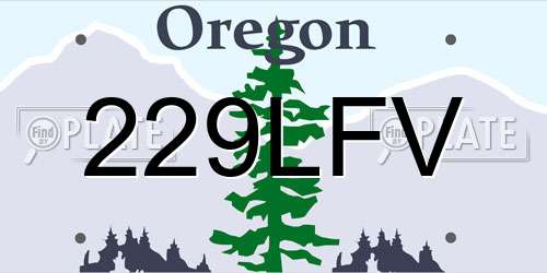 229LFV Oregon License Plate