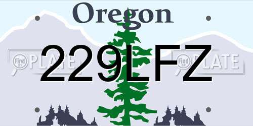 229LFZ Oregon License Plate