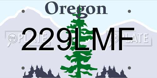 229LMF Oregon License Plate