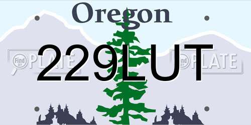 229LUT Oregon License Plate