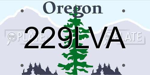 229LVA Oregon License Plate
