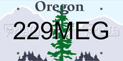 229MEG Oregon License Plate