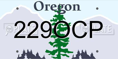 229OCP Oregon License Plate