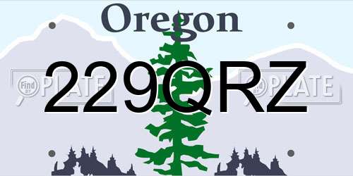 229QRZ Oregon License Plate