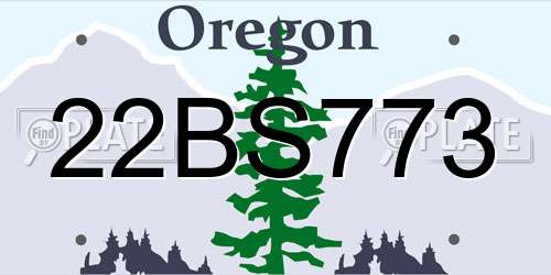 22BS773 Oregon License Plate
