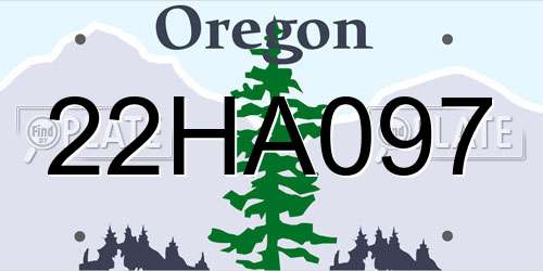 22HA097 Oregon License Plate