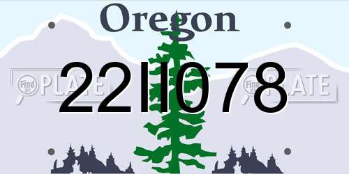 22II078 Oregon License Plate