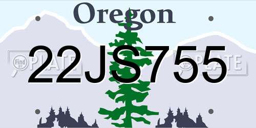 22JS755 Oregon License Plate