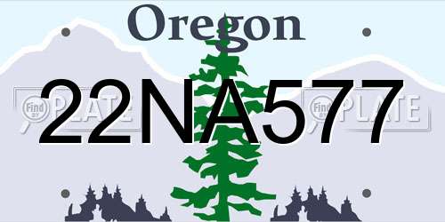 22NA577 Oregon License Plate