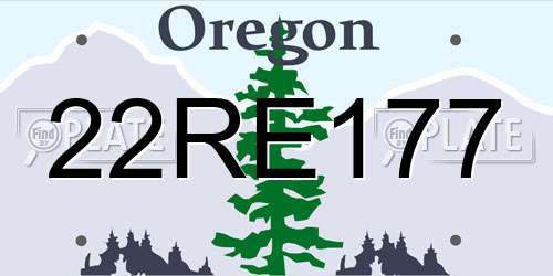 22RE177 Oregon License Plate