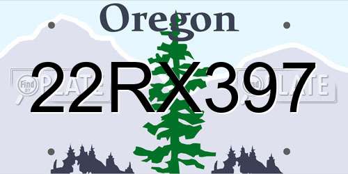 22RX397 Oregon License Plate