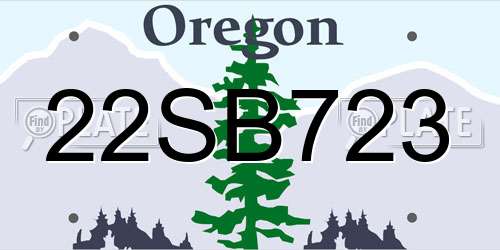 22SB723 Oregon License Plate