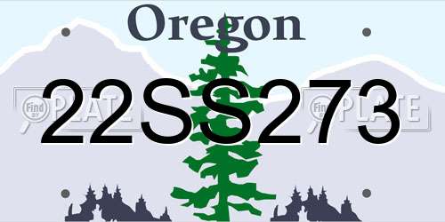 22SS273 Oregon License Plate