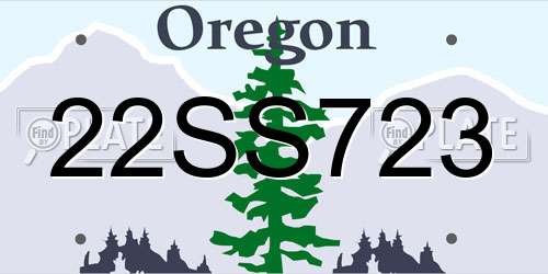 22SS723 Oregon License Plate