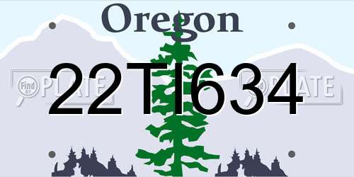 22TI634 Oregon License Plate