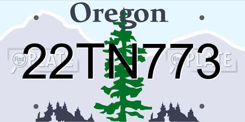 22TN773 Oregon License Plate