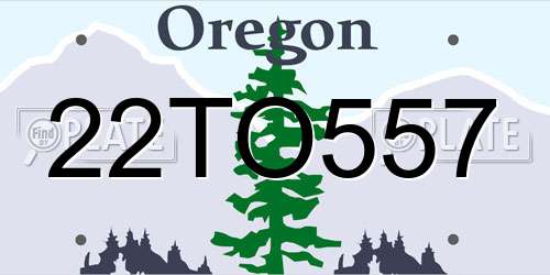 22TO557 Oregon License Plate