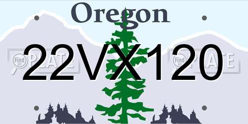 22VX120 Oregon License Plate
