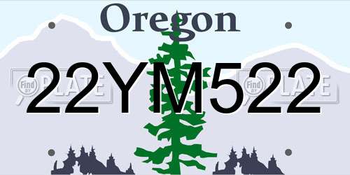 22YM522 Oregon License Plate