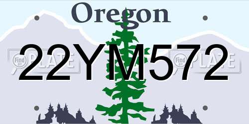 22YM572 Oregon License Plate