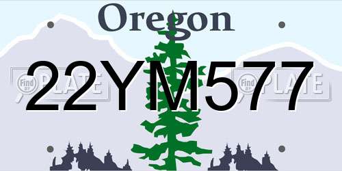 22YM577 Oregon License Plate