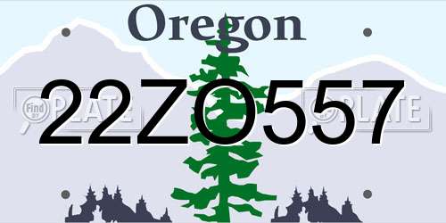 22ZO557 Oregon License Plate