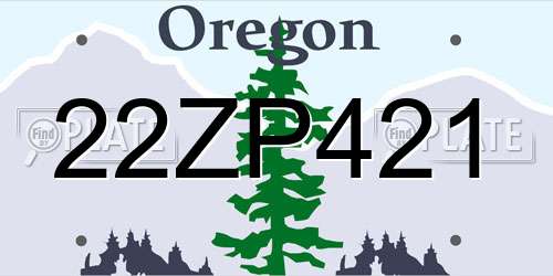22ZP421 Oregon License Plate
