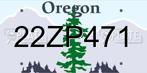22ZP471 Oregon License Plate