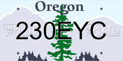 230EYC Oregon License Plate