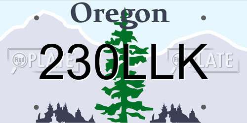 230LLK Oregon License Plate