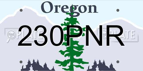 230PNR Oregon License Plate