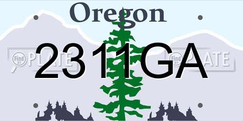 2311GA Oregon License Plate