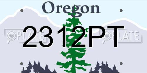 2312PT Oregon License Plate