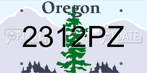 2312PZ Oregon License Plate