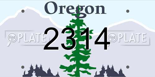 2314 Oregon License Plate