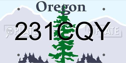 231CQY Oregon License Plate