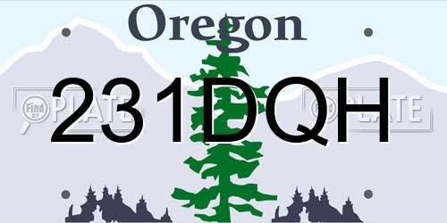 231DQH Oregon License Plate