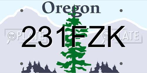 231FZK Oregon License Plate