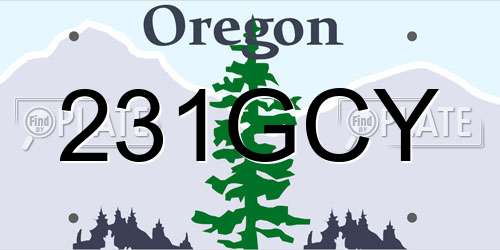 231GCY Oregon License Plate
