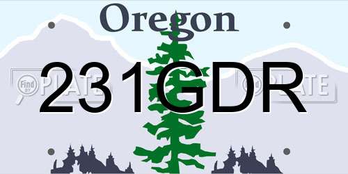 231GDR Oregon License Plate