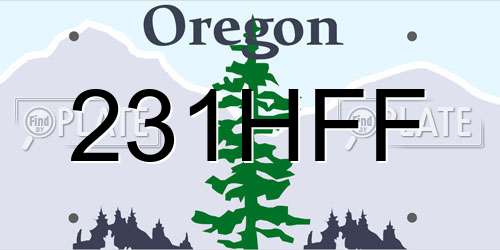 231HFF Oregon License Plate