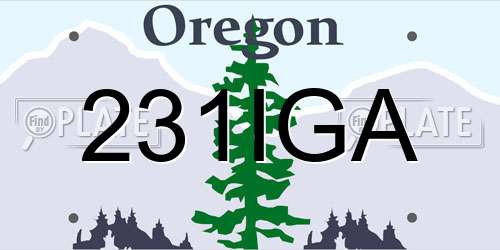 231IGA Oregon License Plate