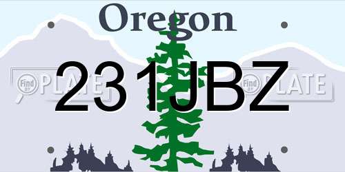 231JBZ Oregon License Plate