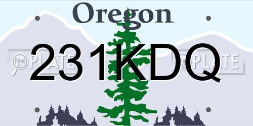 231KDQ Oregon License Plate