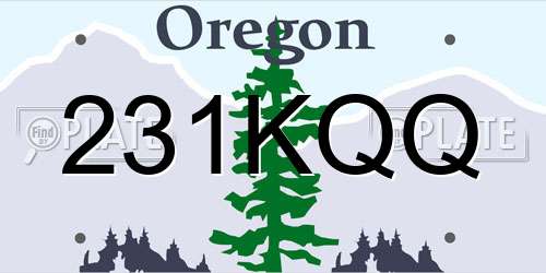 231KQQ Oregon License Plate
