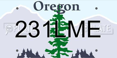 231LME Oregon License Plate