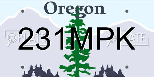 231MPK Oregon License Plate