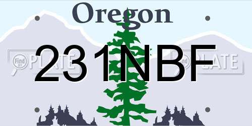 231NBF Oregon License Plate